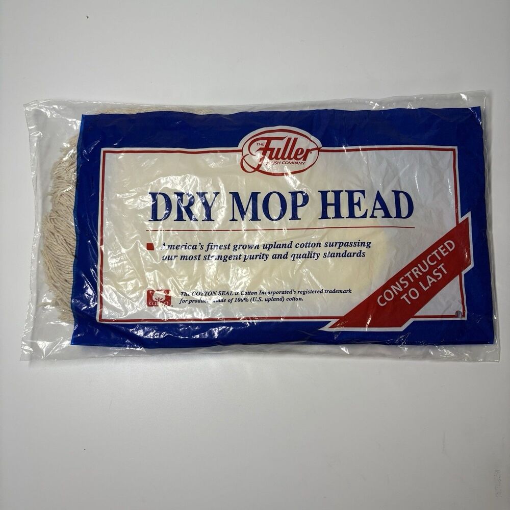 FULLER Dry Mop Replacement Head Mop Refill - 100% Cotton. For Handle #824